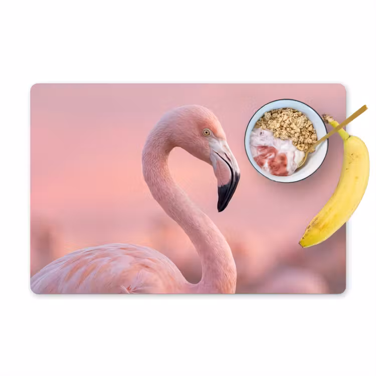 Placemat - 6 stuks - Flamingo - Portret - Roze — 1