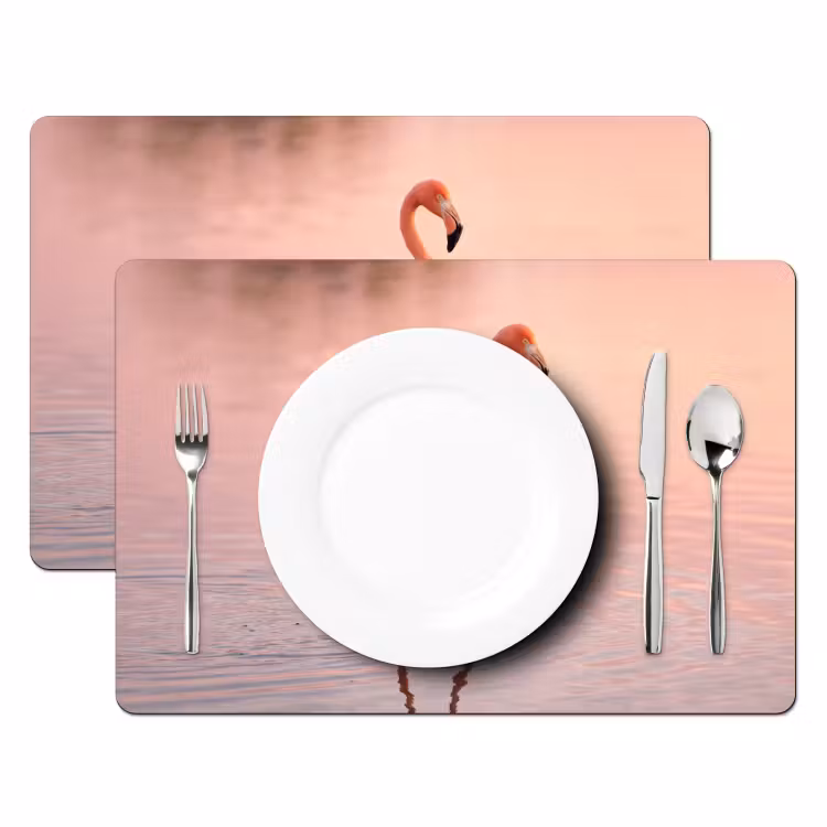 Placemat - 6 stuks - Flamingo - Water - Roze — 2