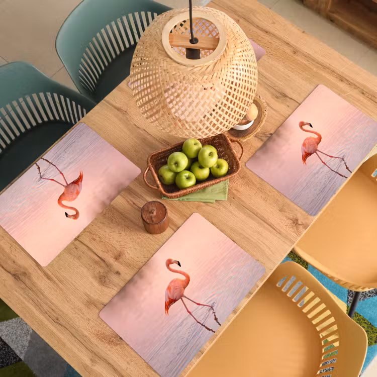 Placemat - 6 stuks - Flamingo - Water - Roze — 6