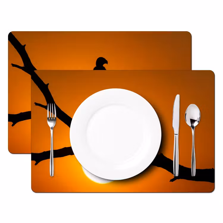 Placemat - 6 stuks - Gier - Tak - Zon - Oranje — 2