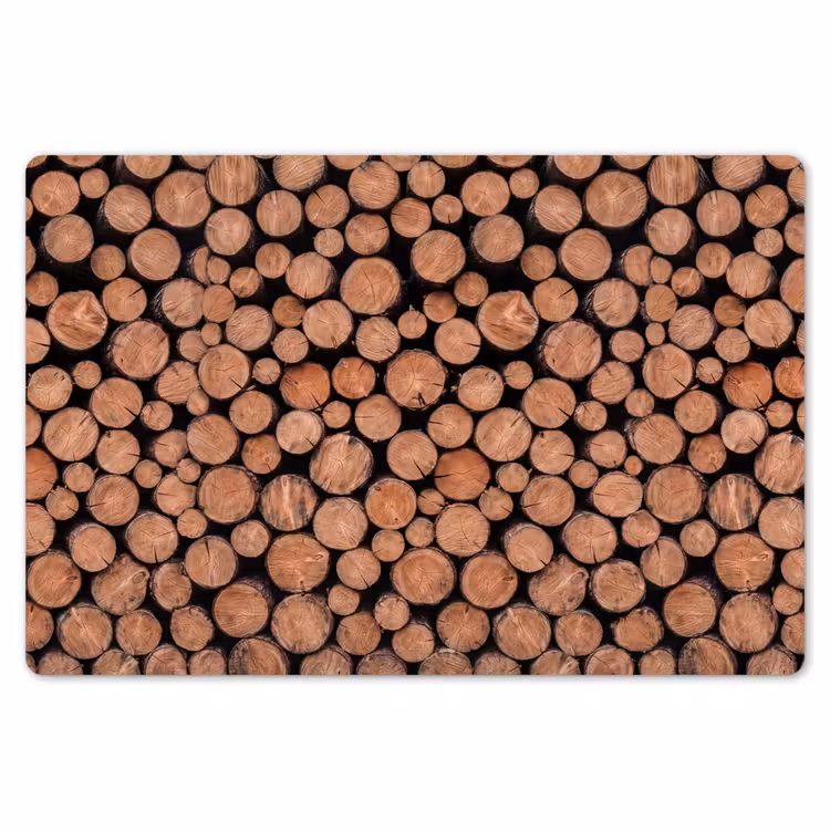 Placemat - 6 stuks - Houtblokken - Textuur - Patroon - Bruin - Rustiek — 7