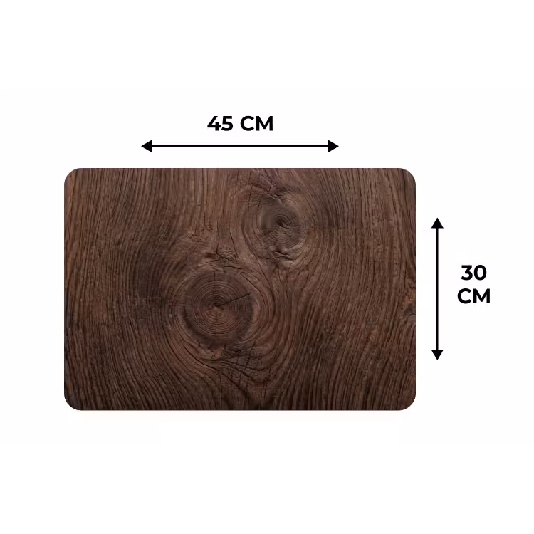 Placemat - 6 stuks - Houtnerf - Textuur - Patroon - Bruin - Rustiek — 3