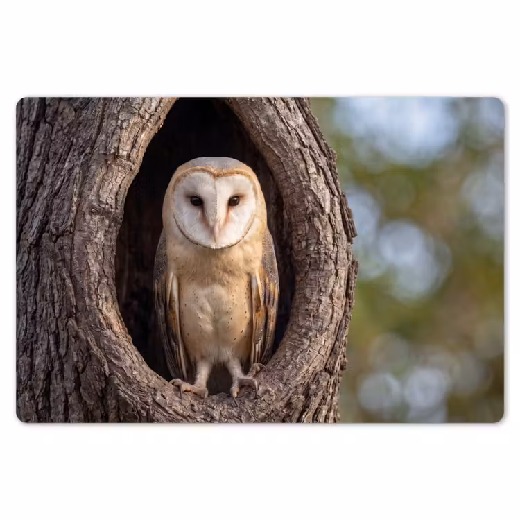 Placemat - 6 stuks - Kerkuil - Boom - Natuur - Bruin — 7