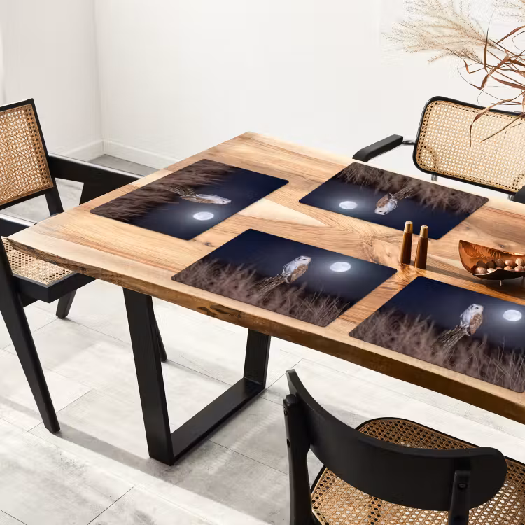 Placemat - 6 stuks - Kerkuil - Maan - Nacht — 5