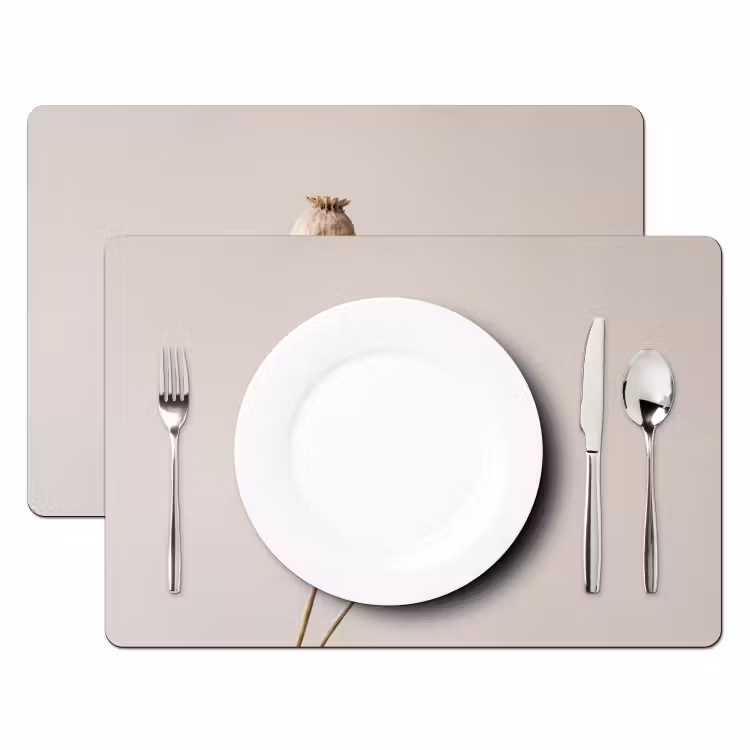 Placemat - 6 stuks - Papaverbollen - Droogbloemen - Minimalistisch - Beige - Rustig — 2