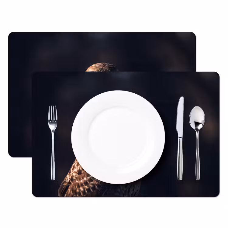 Placemat - 6 stuks - Roofvogel - Buizerd - Bruin — 2