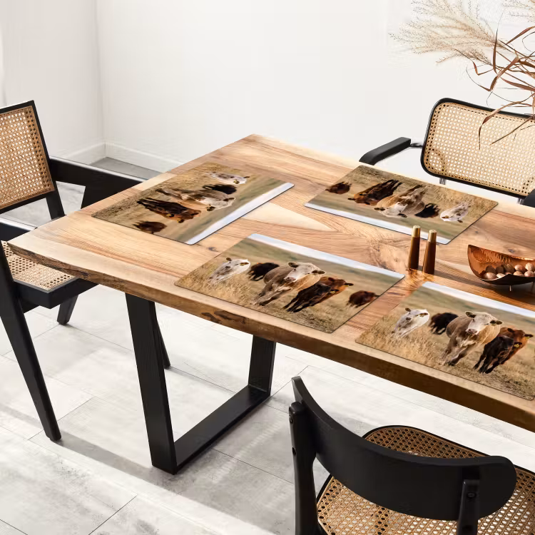Placemat - 6 stuks - Runderen - Kudde - Landschap - Weide - Rustig — 5