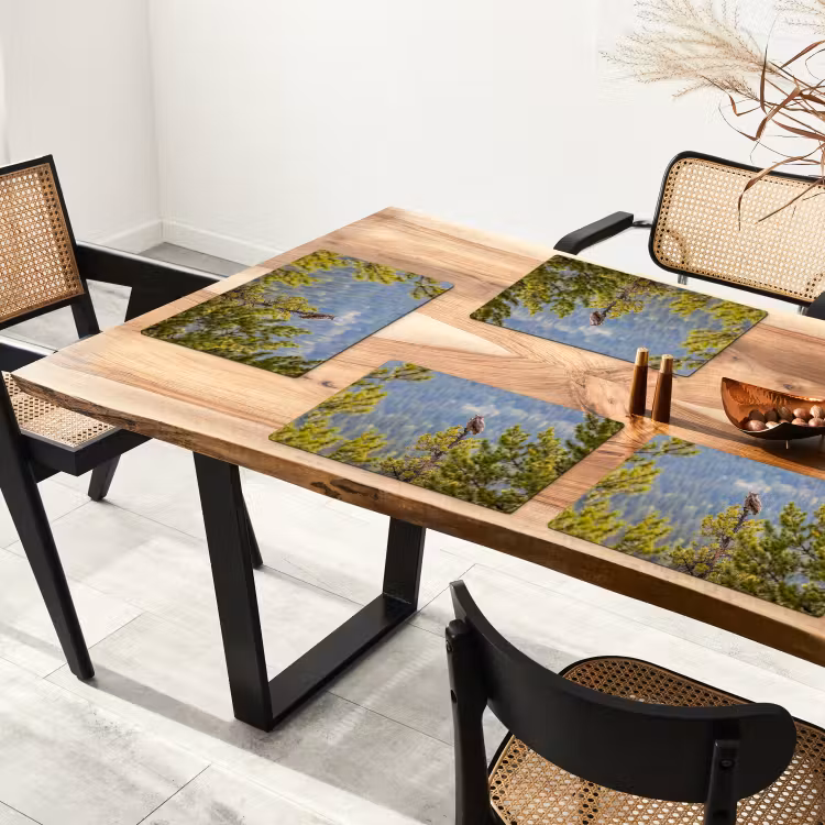 Placemat - 6 stuks - Uil - Oehoe - Bomen - Natuur — 5