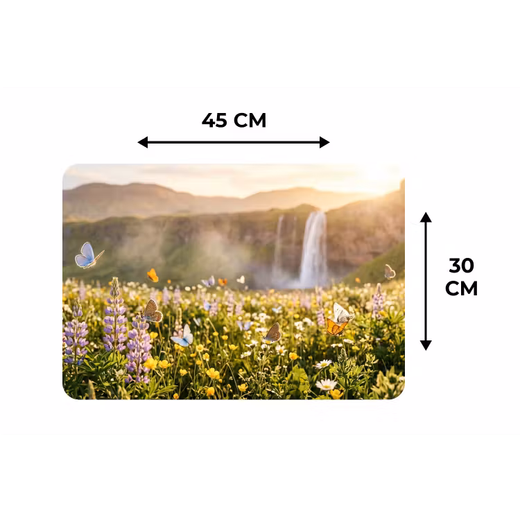 Placemat - 6 stuks - Vlinders - Waterval - Bloemenveld — 3