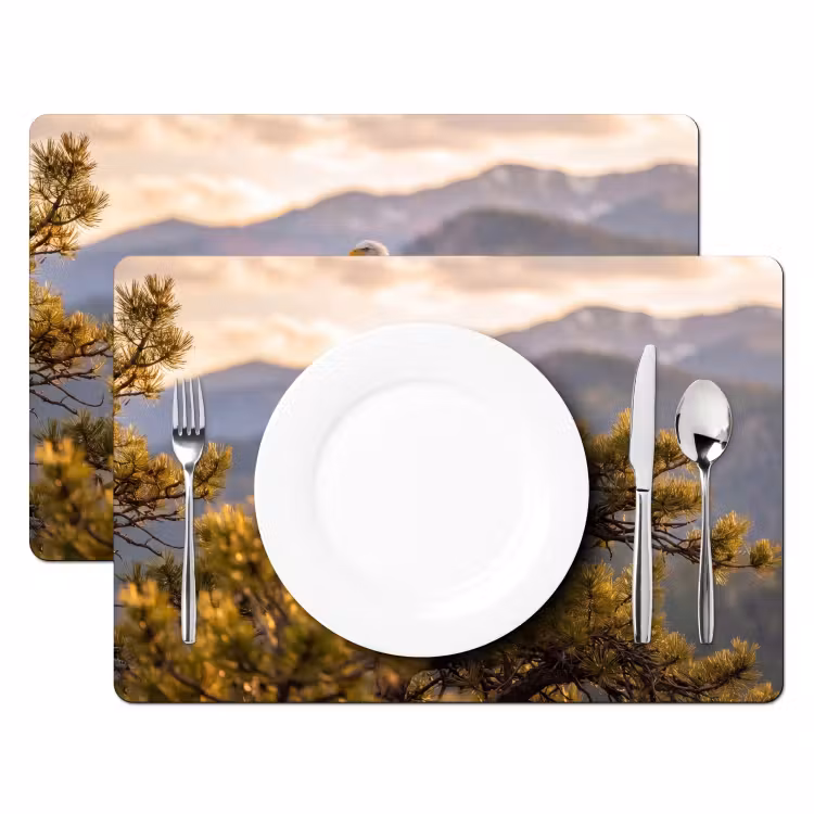 Placemat - 6 stuks - Zeearend - Boom - Bergen - Groen — 2