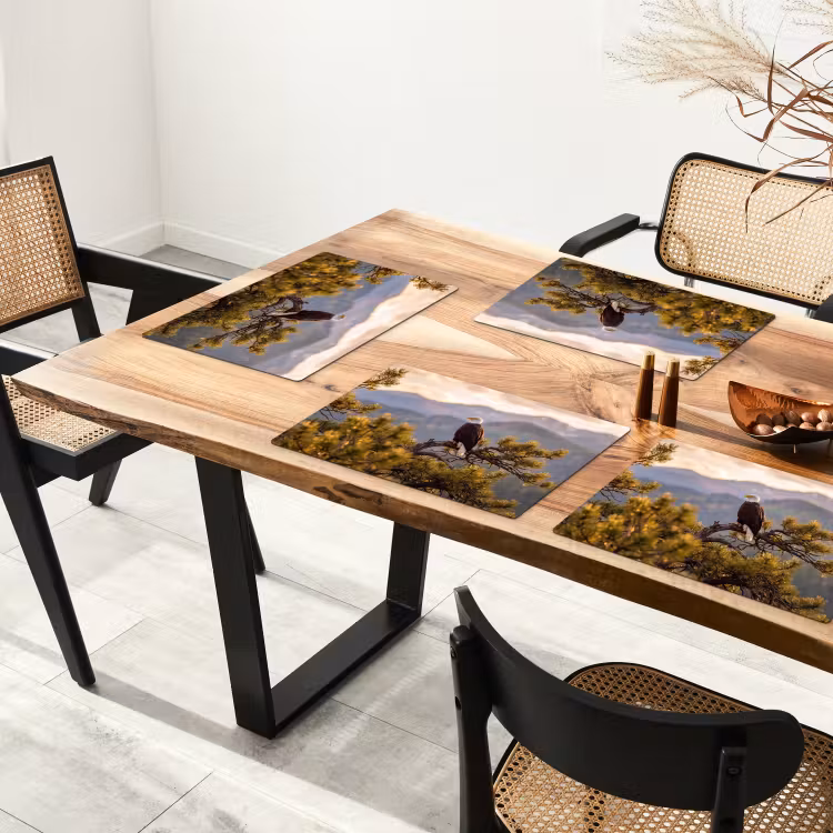 Placemat - 6 stuks - Zeearend - Boom - Bergen - Groen — 5