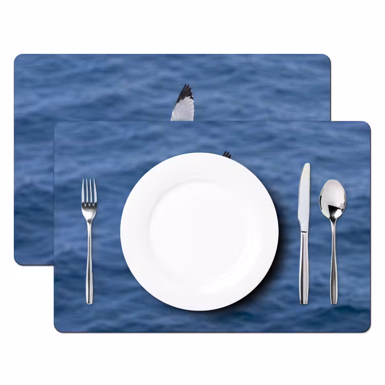 Placemat - 6 stuks - Zeemeeuw - Oceaan - Blauw — 2