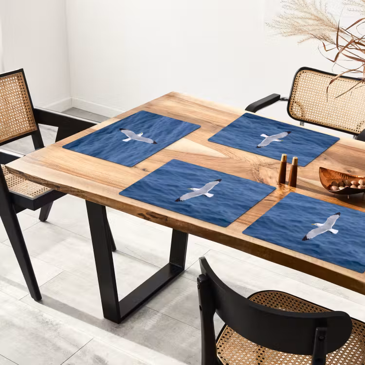 Placemat - 6 stuks - Zeemeeuw - Oceaan - Blauw — 5