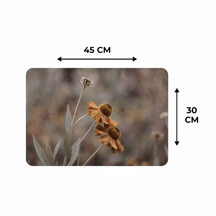 Placemat - 6 stuks - Zonnehoed - Droogbloemen - Geel - Warm — 3