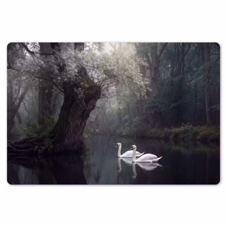 Placemat - 6 stuks - Zwanen - Rivier - Bos — 7