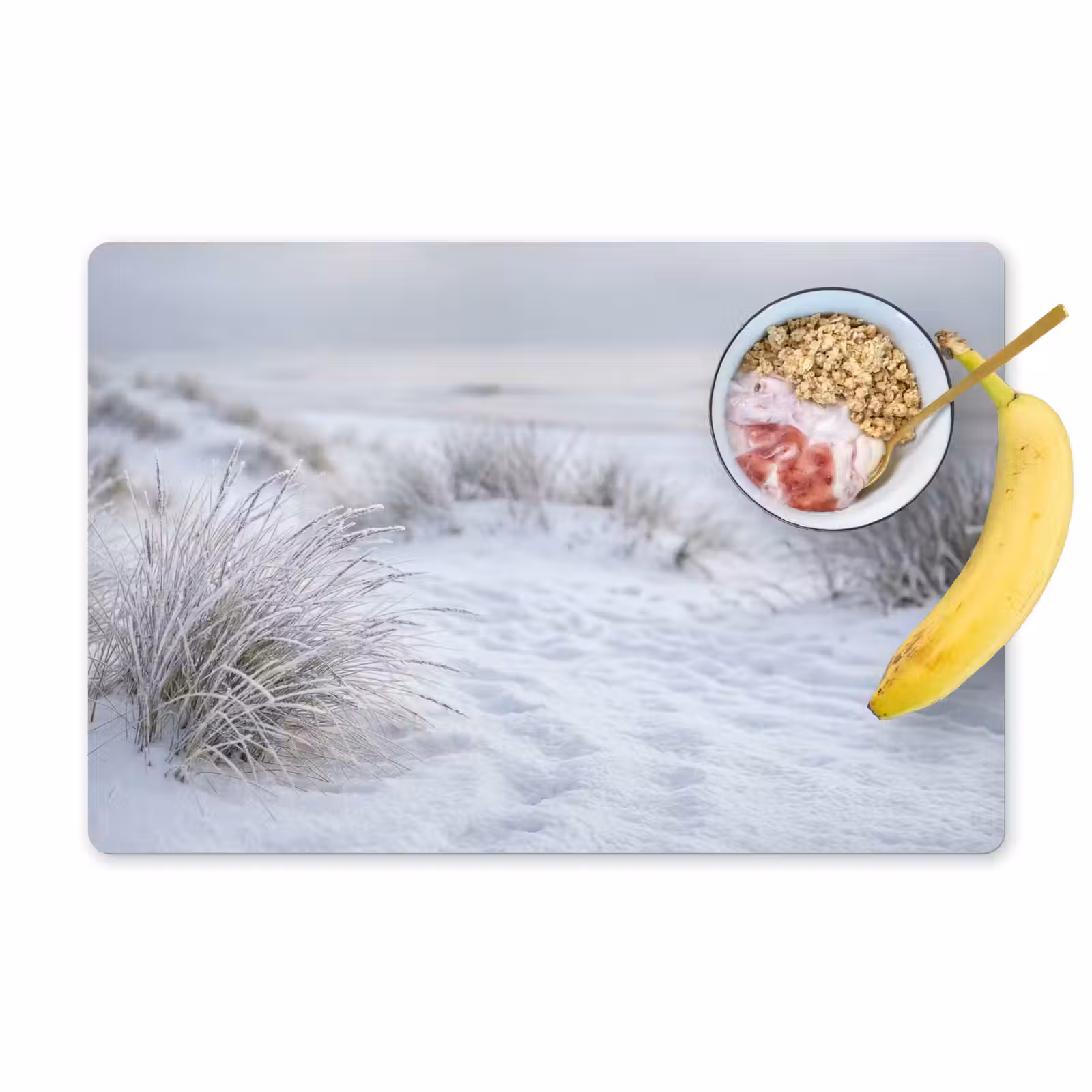 Placemat - 6 stuks - Duinen - Sneeuw - Strand - Winter - Serene — 1