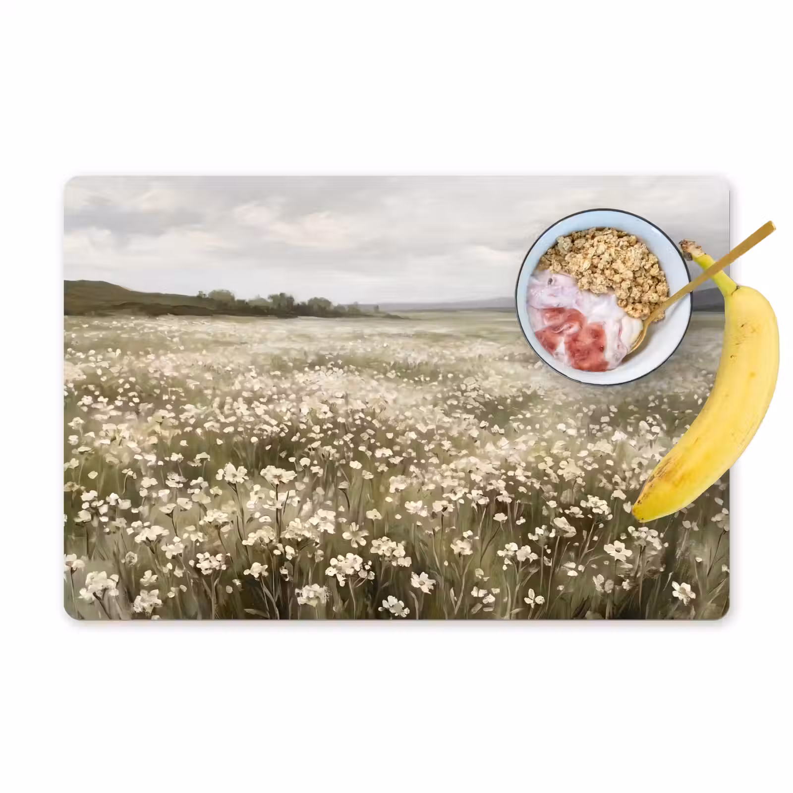 Placemat - 6 stuks - Illustratie - Landschap - Wit — 1