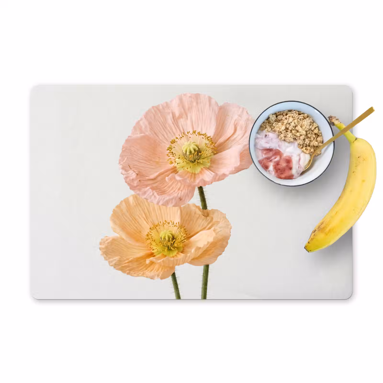 Placemat - 6 stuks - Papavers - Botanisch - Roze — 1