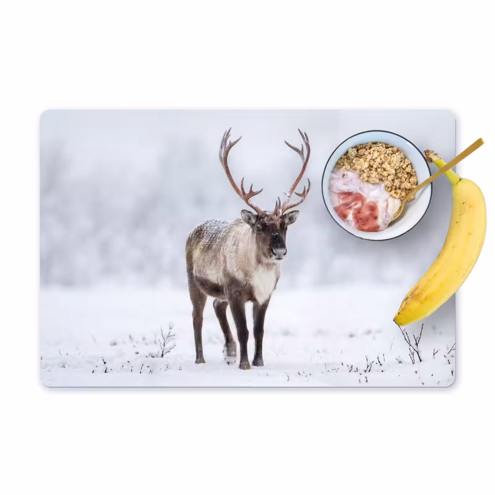 Placemat - 6 stuks - Rendier - Gewei - Toendra - Sneeuw - Wild — 1