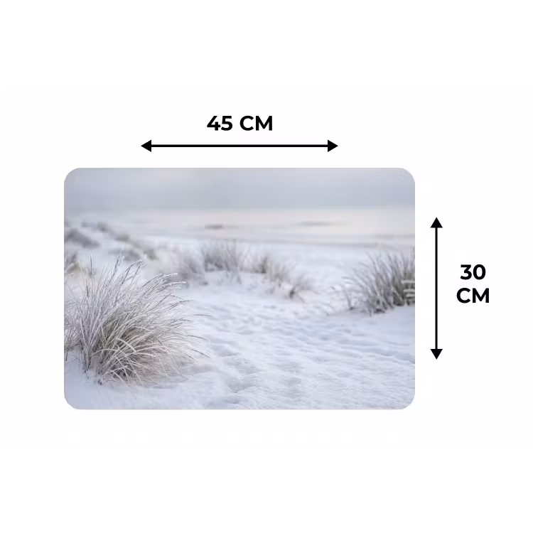 Placemat - 6 stuks - Duinen - Sneeuw - Strand - Winter - Serene — 3