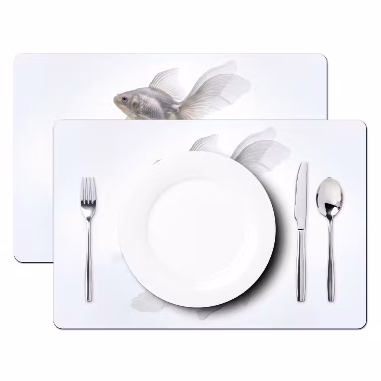 Placemat - 6 stuks - Goudvissen - Modern - Wit — 2