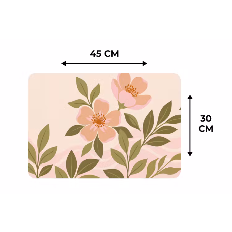 Placemat - 6 stuks - Grafisch - Bloemen - Roze — 3