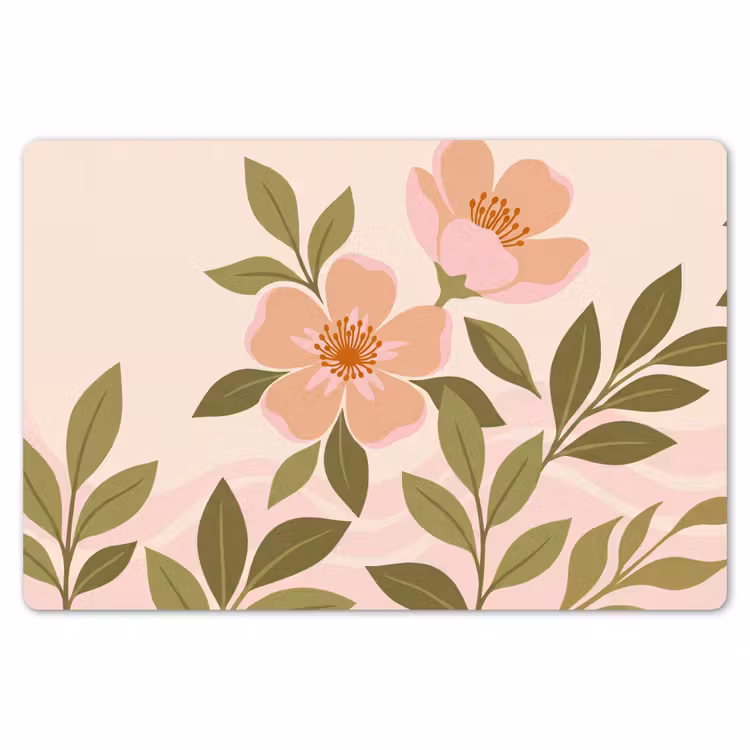 Placemat - 6 stuks - Grafisch - Bloemen - Roze — 7