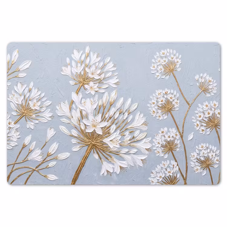 Placemat - 6 stuks - Illustratie - Bloemen - Blauw — 7