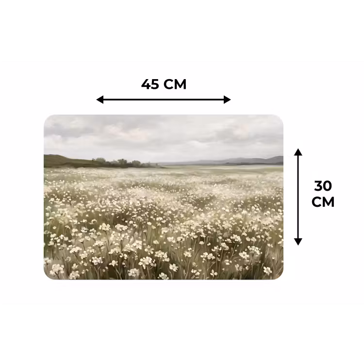 Placemat - 6 stuks - Illustratie - Landschap - Wit — 3