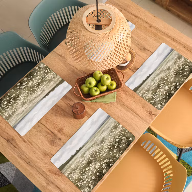 Placemat - 6 stuks - Illustratie - Landschap - Wit — 6
