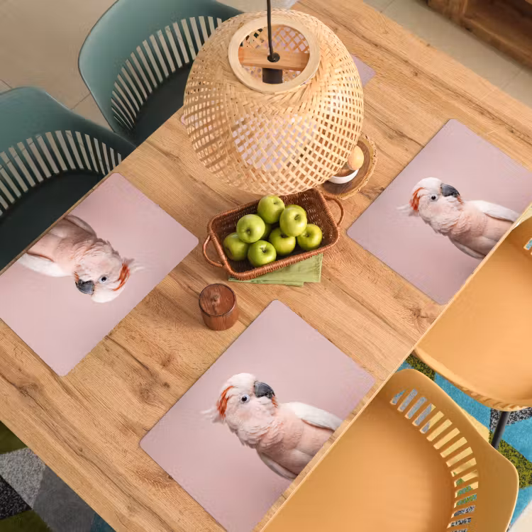 Placemat - 6 stuks - Kaketoe - Portret - Roze — 6