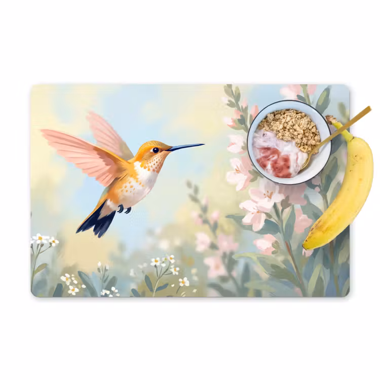 Placemat - 6 stuks - Kolibrie - Illustratie - Kleurrijk — 1