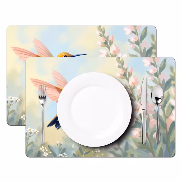 Placemat - 6 stuks - Kolibrie - Illustratie - Kleurrijk — 2