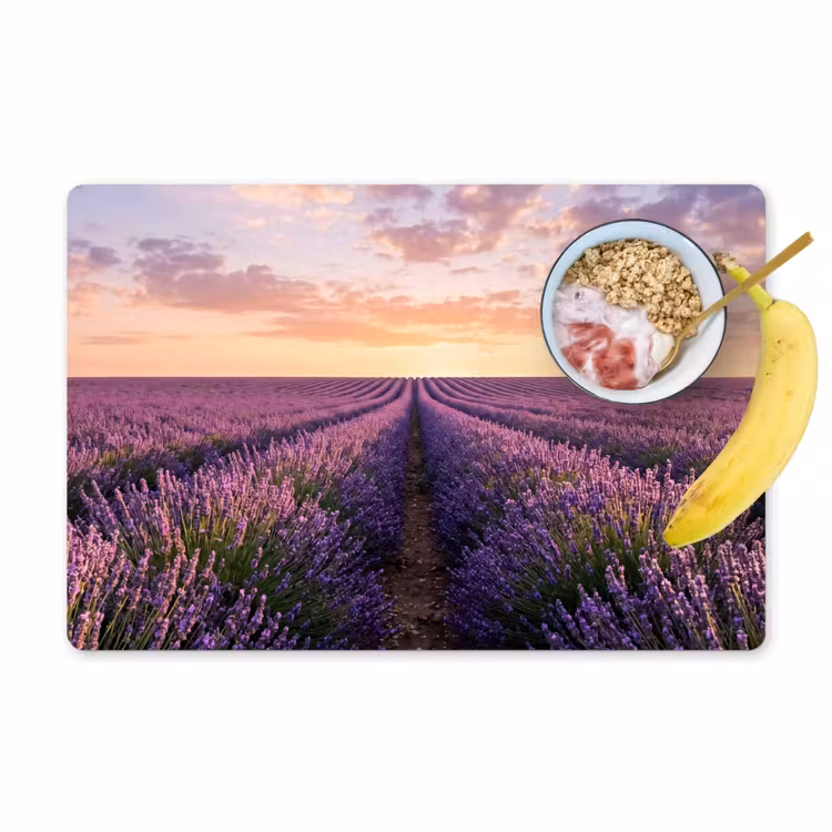 Placemat - 6 stuks - Landschap - Lavendelveld - Paars — 1