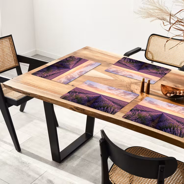Placemat - 6 stuks - Landschap - Lavendelveld - Paars — 5