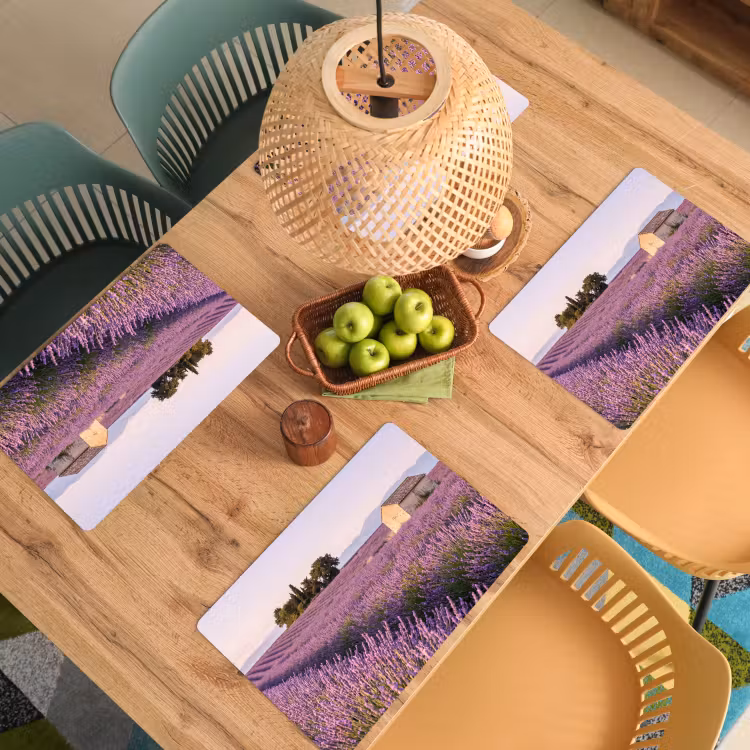 Placemat - 6 stuks - Lavendel - Landschap - Sereen - Paars — 6