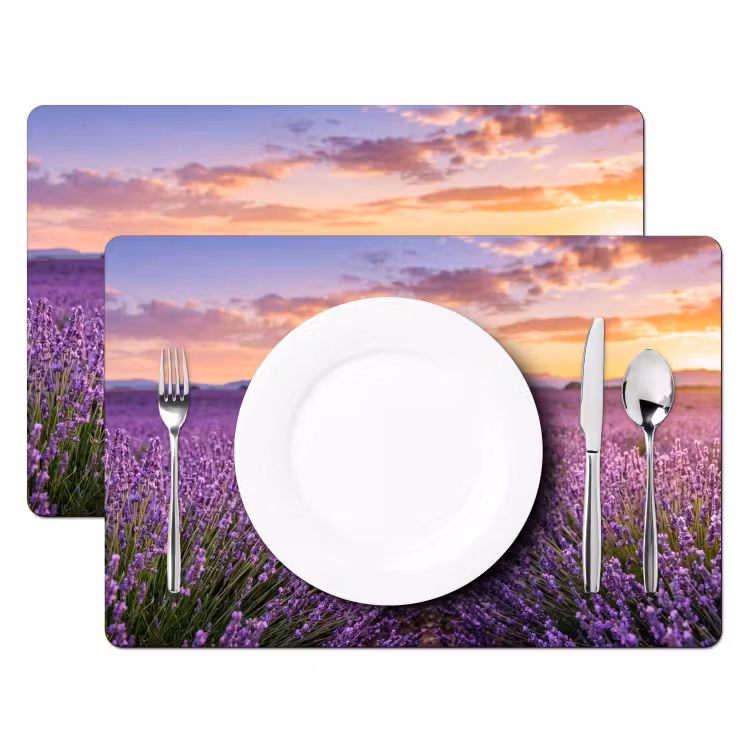 Placemat - 6 stuks - Lavendel - Veld - Natuur - Paars — 2
