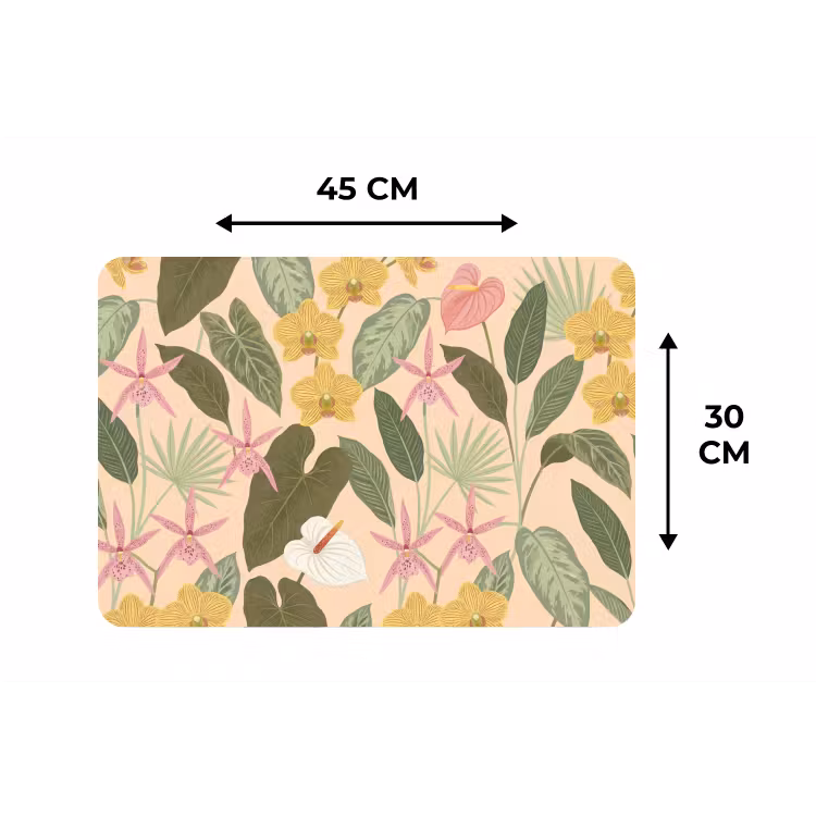 Placemat - 6 stuks - Patroon - Bloemen - Kleurrijk — 3