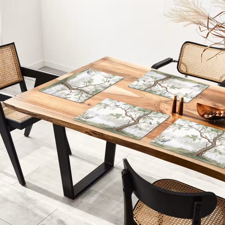 Placemat - 6 stuks - Reiger - Landschap - Groen — 5