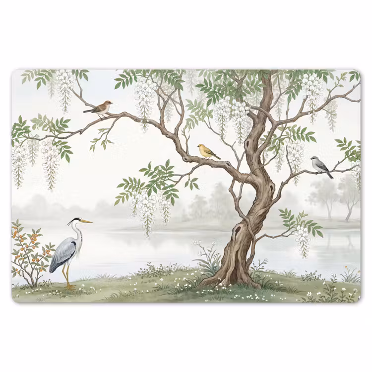 Placemat - 6 stuks - Reiger - Landschap - Groen — 7