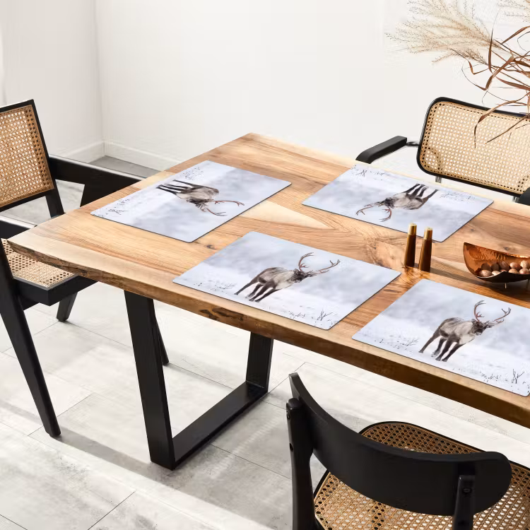 Placemat - 6 stuks - Rendier - Gewei - Toendra - Sneeuw - Wild — 5
