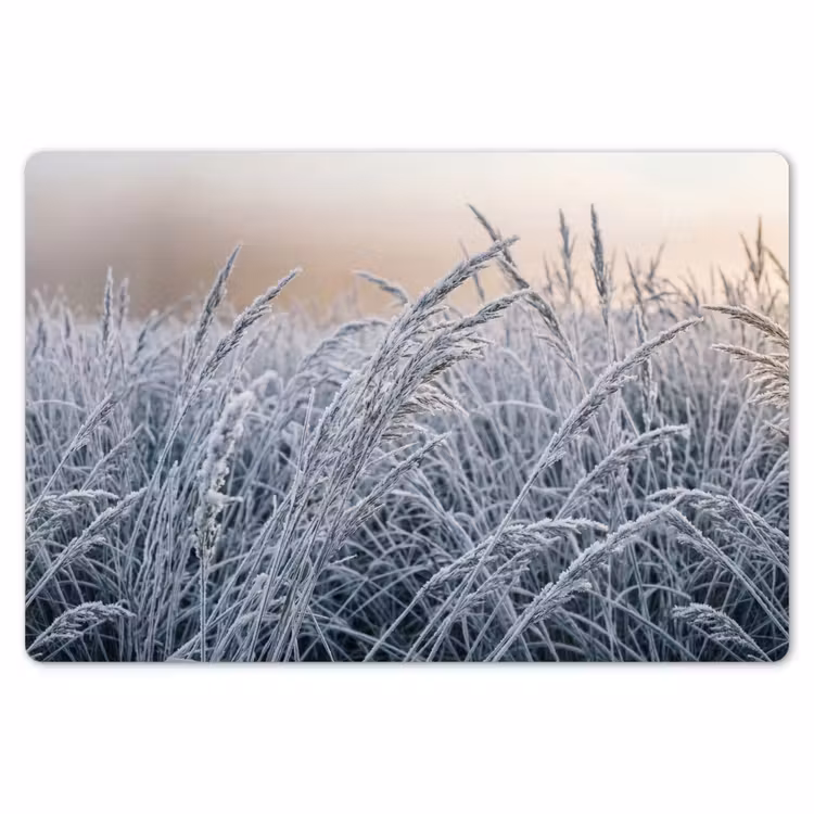 Placemat - 6 stuks - Rijp - Gras - Kristallen - Winter - Minimalistisch — 7