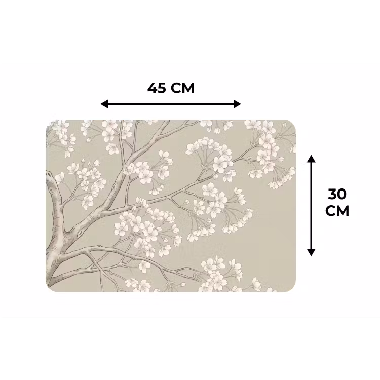 Placemat - 6 stuks - Sereen - Bloesem - Wit — 3