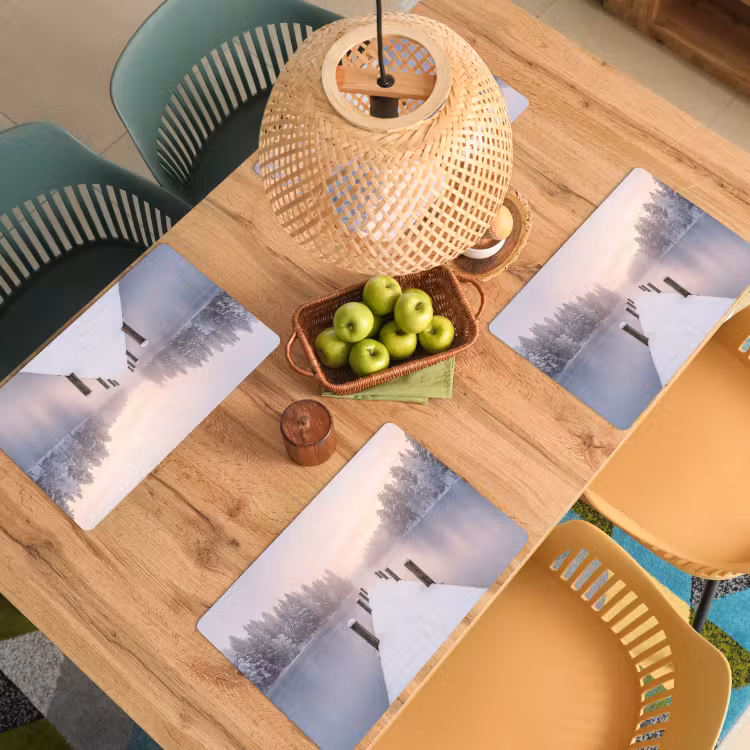 Placemat - 6 stuks - Steiger - Meer - Mist - Winter - Serene — 6