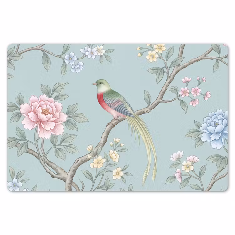 Placemat - 6 stuks - Vogel - Bloemen - Kleurrijk — 7