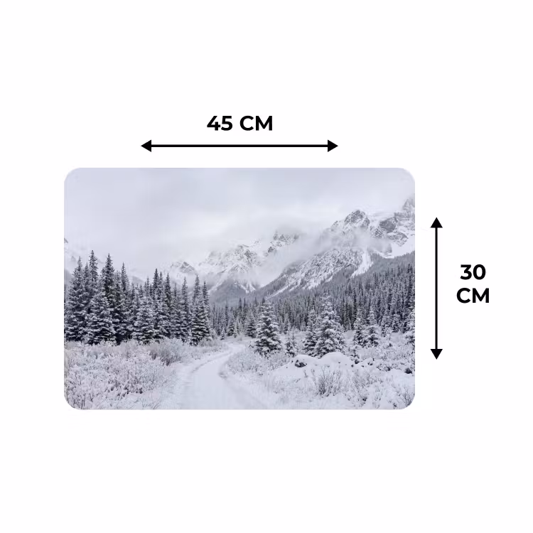 Placemat - 6 stuks - Weg - Bergen - Sneeuw - Naaldbos - Avontuurlijk — 3