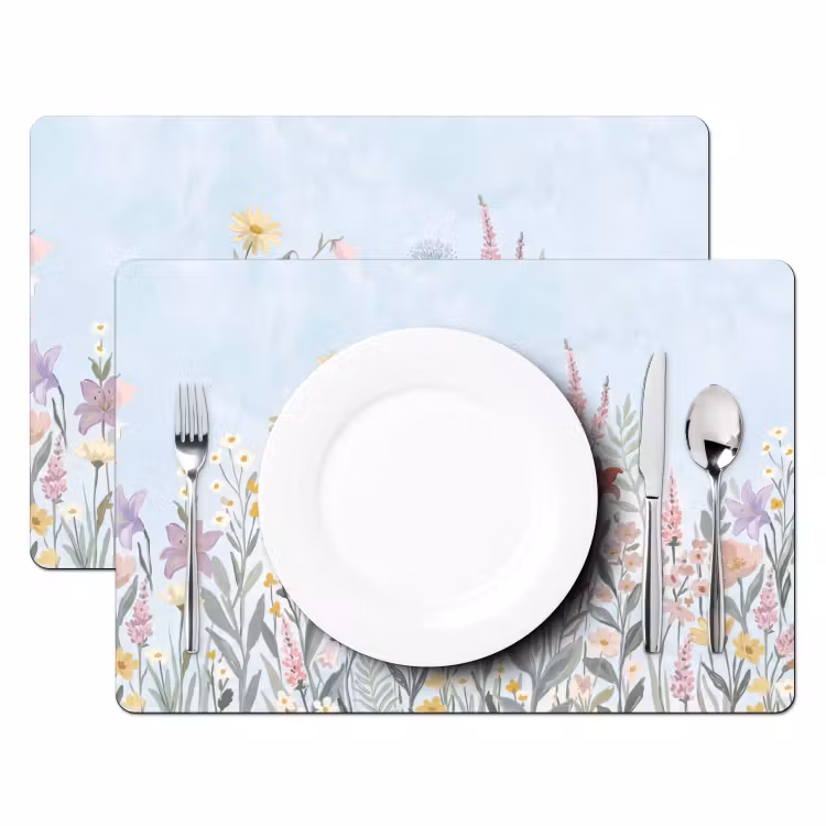 Placemat - 6 stuks - Weidebloemen - Illustratie - Kleurrijk — 2