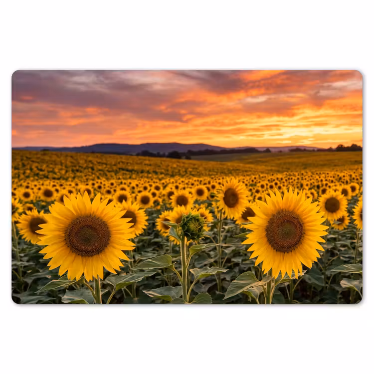 Placemat - 6 stuks - Zonnebloemen - Heuvellandschap - Geel — 7