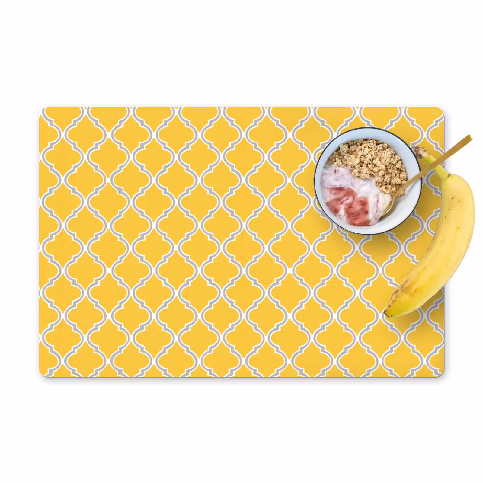 Placemat - 6 stuks - Lantaarn - Arabesk - Elegant - Geel — 1