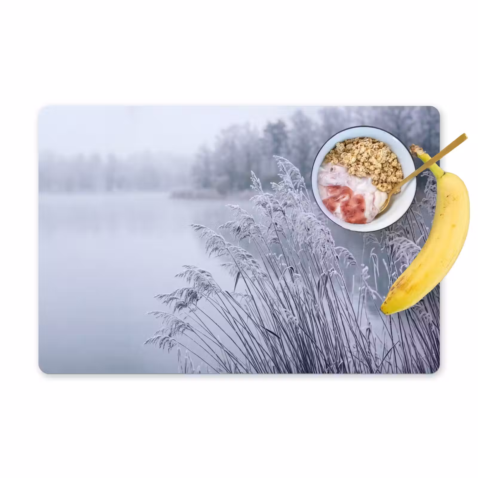 Placemat - 6 stuks - Riet - Bevroren - Winter - Natuur — 1
